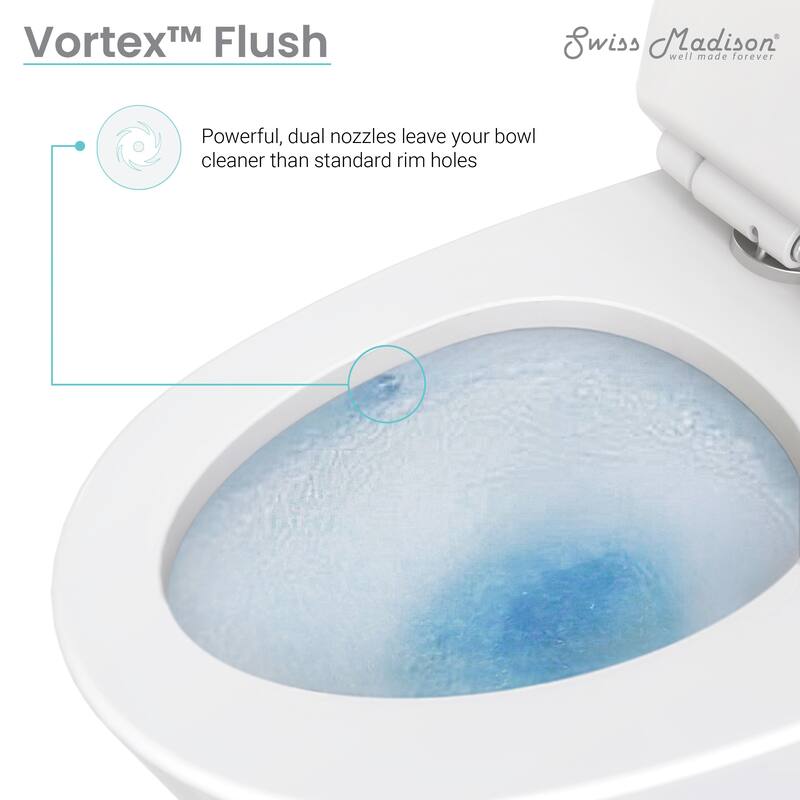 Arles One-Piece Elongated Toilet Vortex Dual-Flush 1.1/1.6 gpf