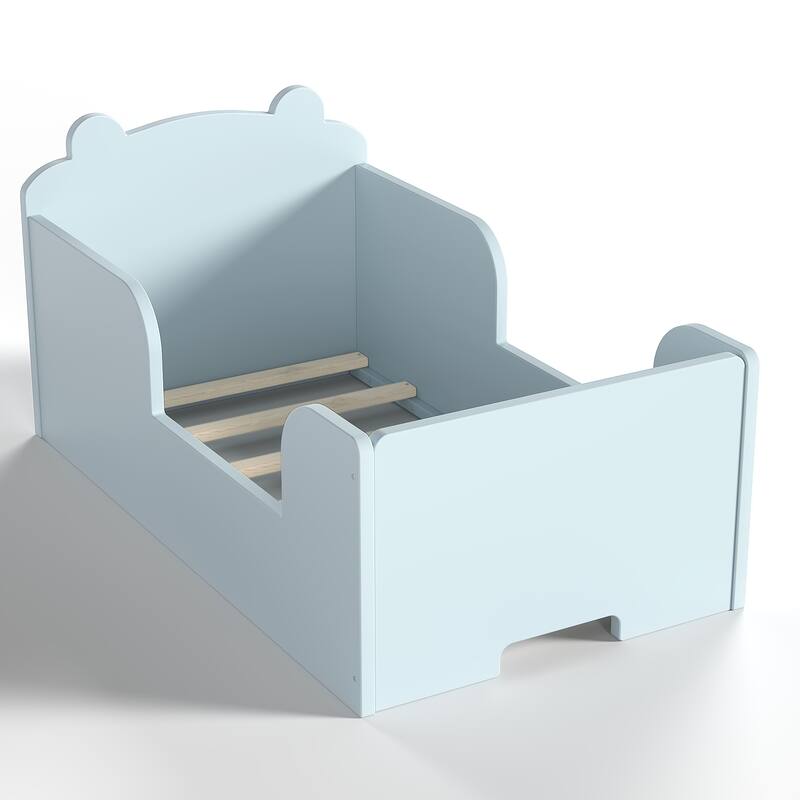 Toddler Floor Bed Frame - Bear Shape Cot Bed for Boys & Girls Ages 3-6