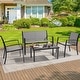 preview thumbnail 10 of 14, Bonosuki 4 Pieces Patio Furniture Sets Textilene Bistro Sets