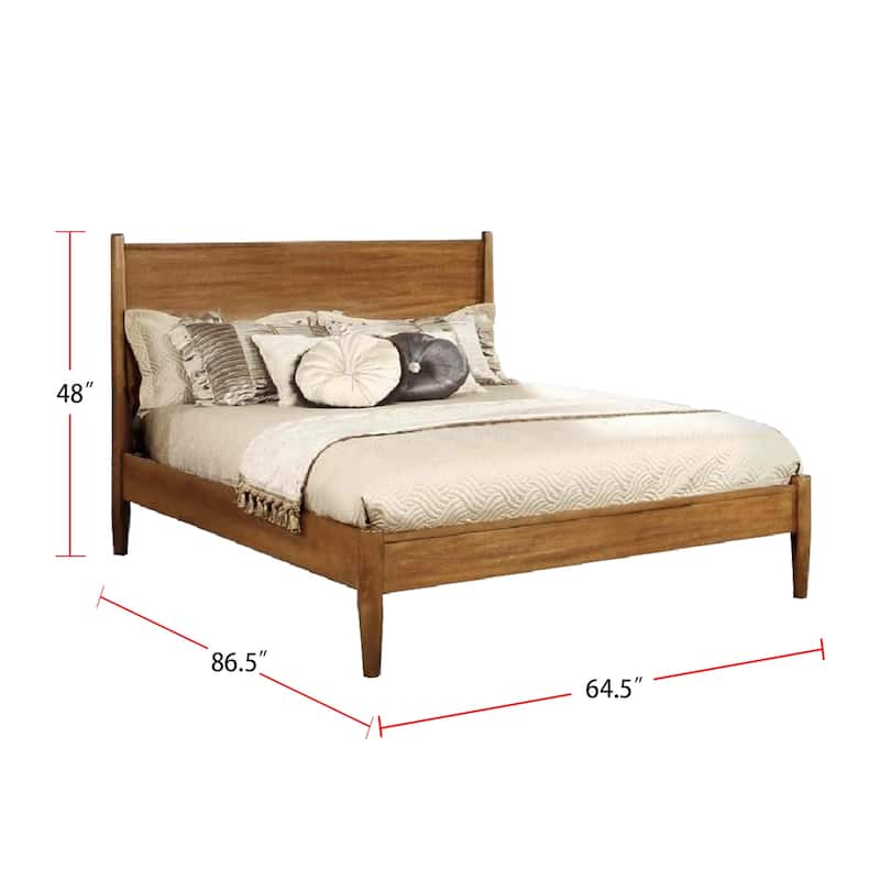 Wooden Platform Bed With Round Tapered Legs