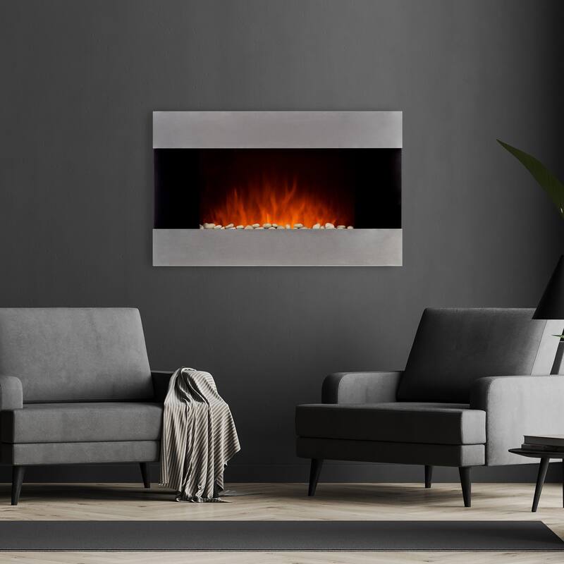 Northwest Wall-mounted LED Electric Fireplace w/ Remote