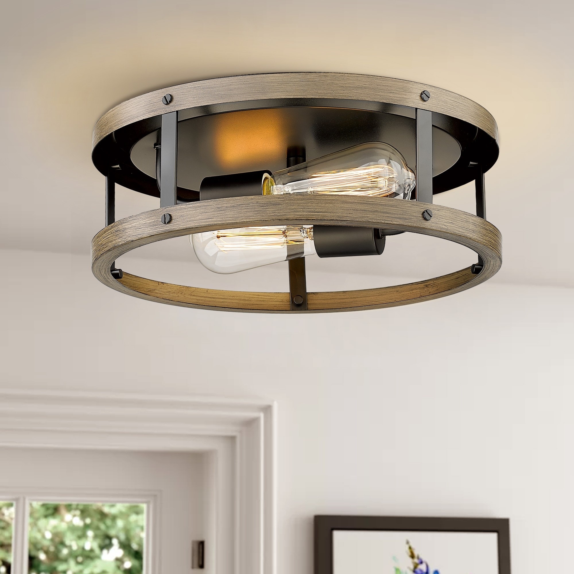 12.9 Inch Modern Semi-Flush Mount Ceiling Light Fixture-image