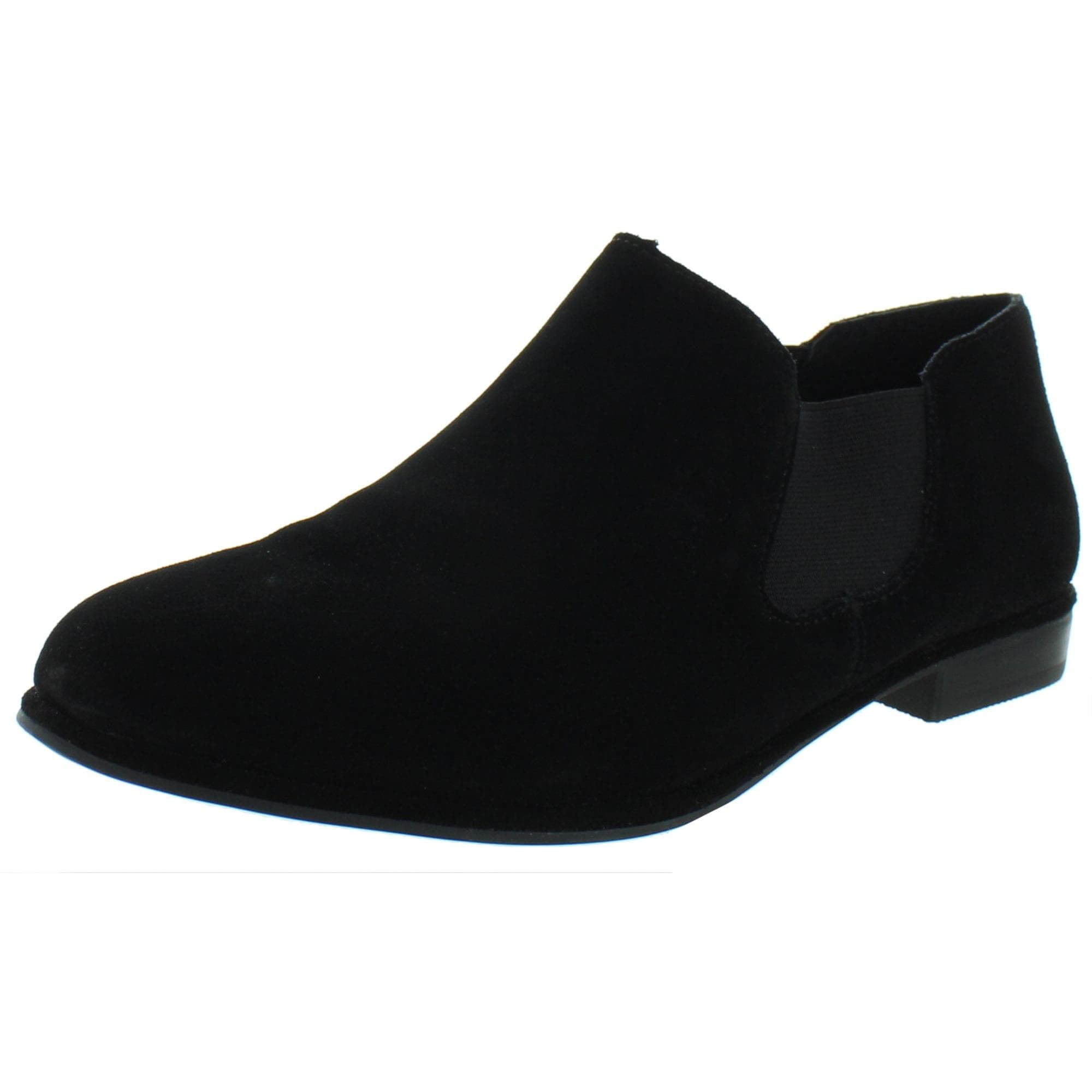 me too black suede booties