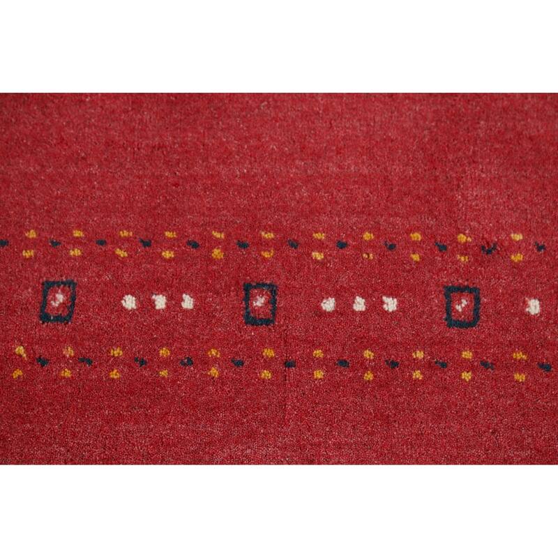 Pink Gabbeh Indian Foyer Rug Handmade Wool Carpet - 2'9"x 4'7"