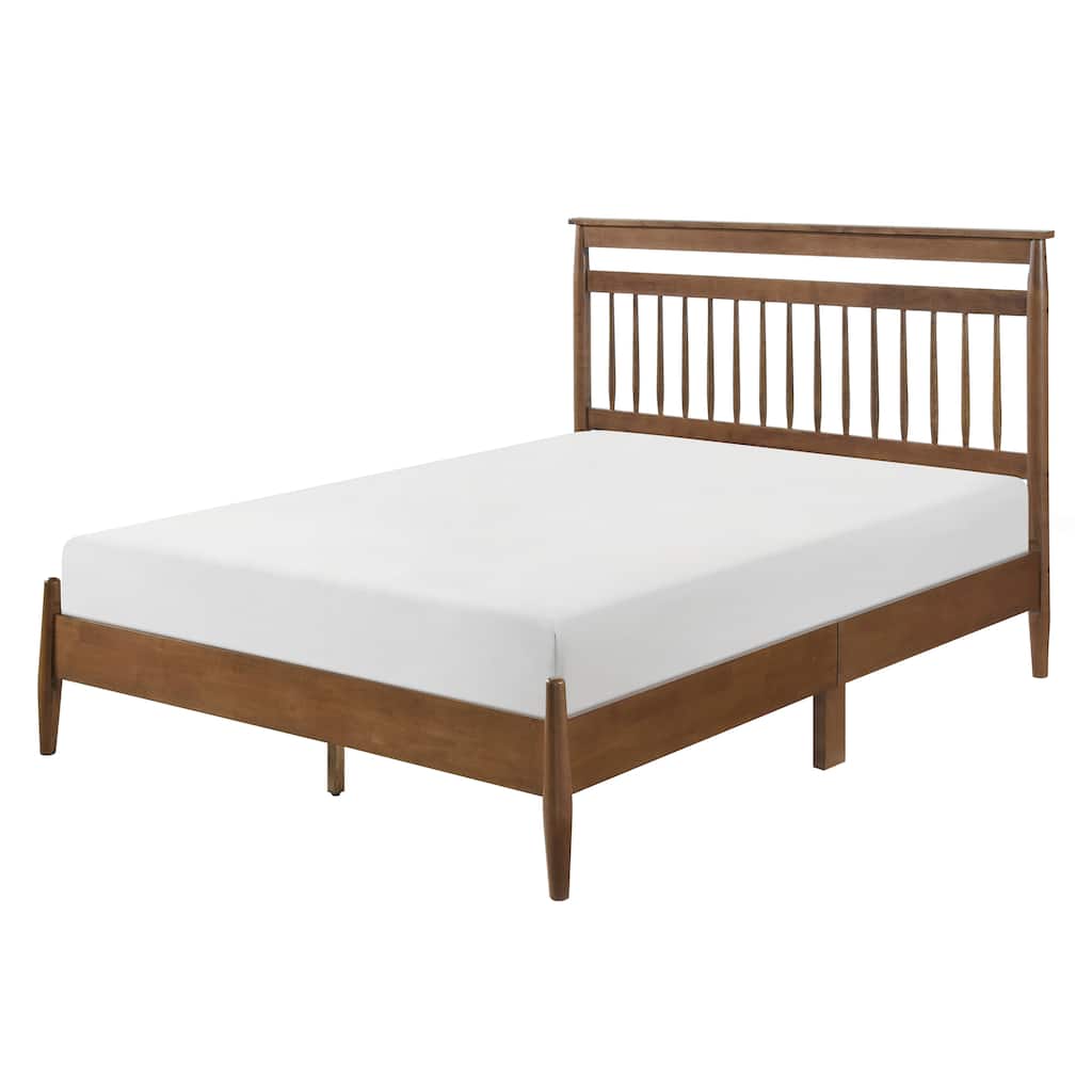 Full Size Wood Platform Bed with Transitional Design - All-in-One Box