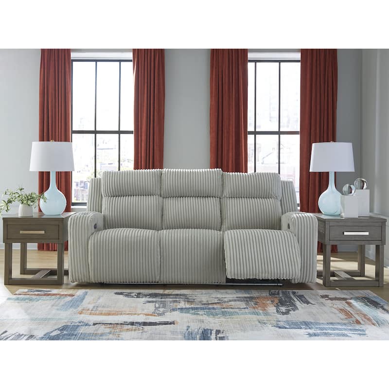 Signature Design by Ashley TwinBrooke Power Reclining Sofa - 89"W x 44"D x 42"H - White
