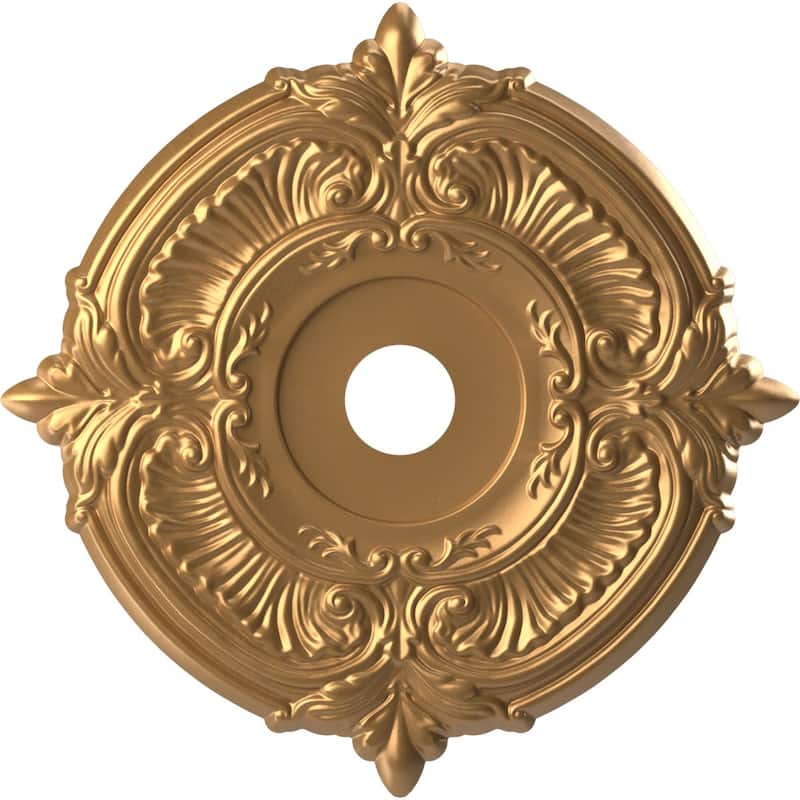 3 1/2" Inside Diameter - Attica Thermoformed PVC Ceiling Medallion - 22" Outside Diameter - Bright Coat Gold