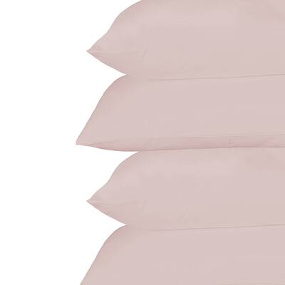 Just Linen 400 TC 100 Percent Egyptian Cotton Solid Color Value Pack of 4 Queen Pillow Cases