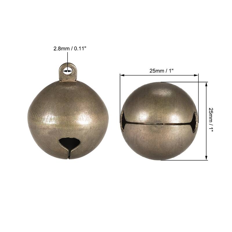 Jingle Bells, 1 Inch 10pcs, Craft Copper Bells Bulk DIY Bells Bronze - 1 Inch