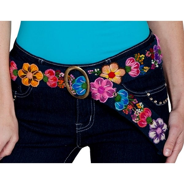 Scully Belt Womens Western Floral Embroidery Cinch Closure - One size