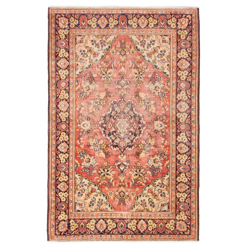 ECARPETGALLERY Hand-knotted Antalya Vintage Red Wool Rug - 4'1 x 6'6