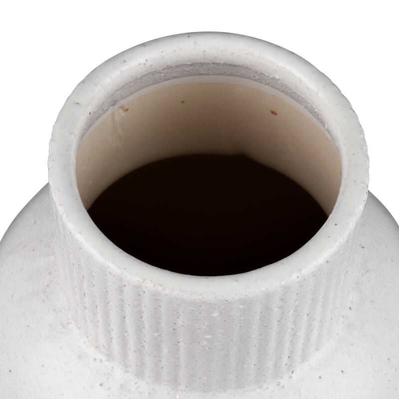 Elk Home Acis White Finish Earthenware 8 Inch Wide Vase