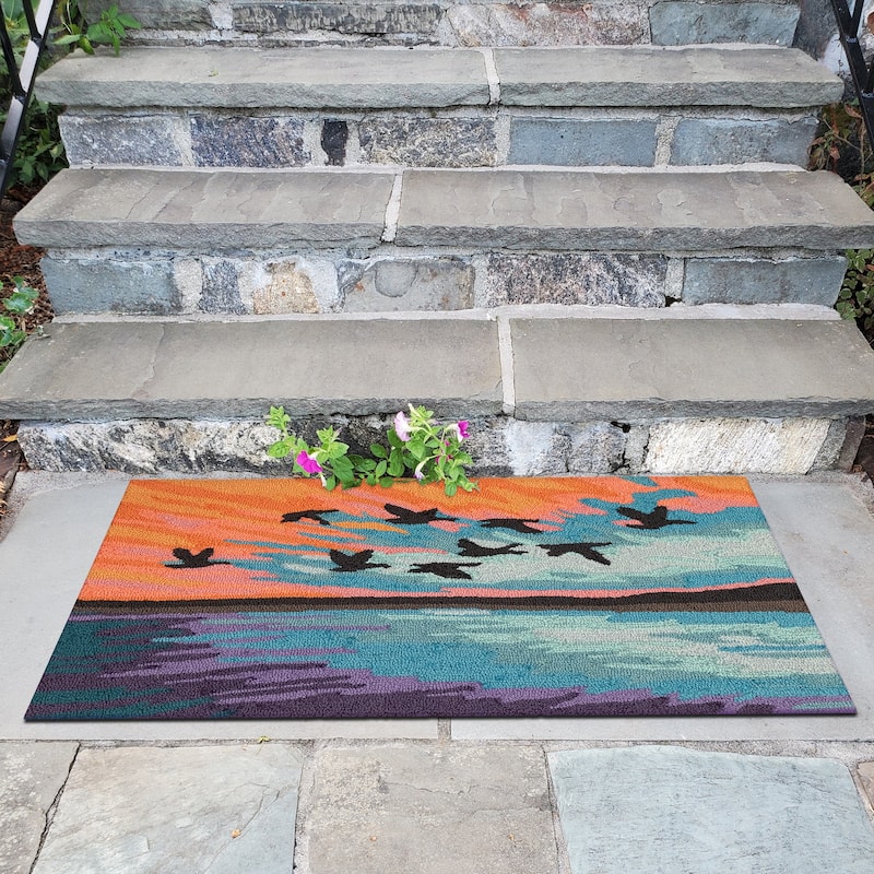 Liora Manne Frontporch Flock Indoor/Outdoor Rug