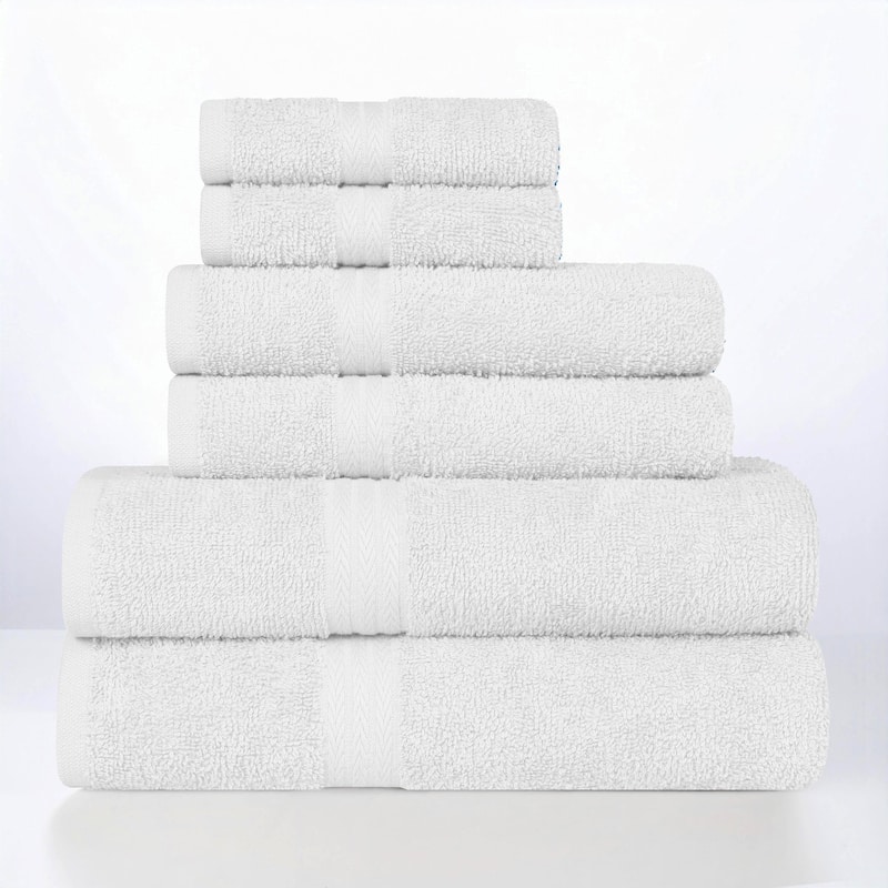 Superior Miami 100% Cotton 6-Piece Towel Set - Lightweight & Quick Drying