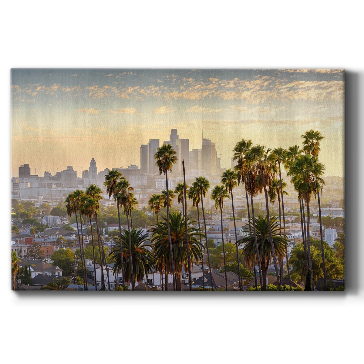 Downtown Los Angeles at sunset Premium Gallery Wrapped Canvas - Ready to Hang