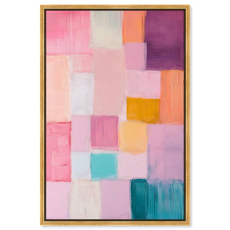 Color Squares III Canvas by Art Remedy - 10" x 15" - Gold
