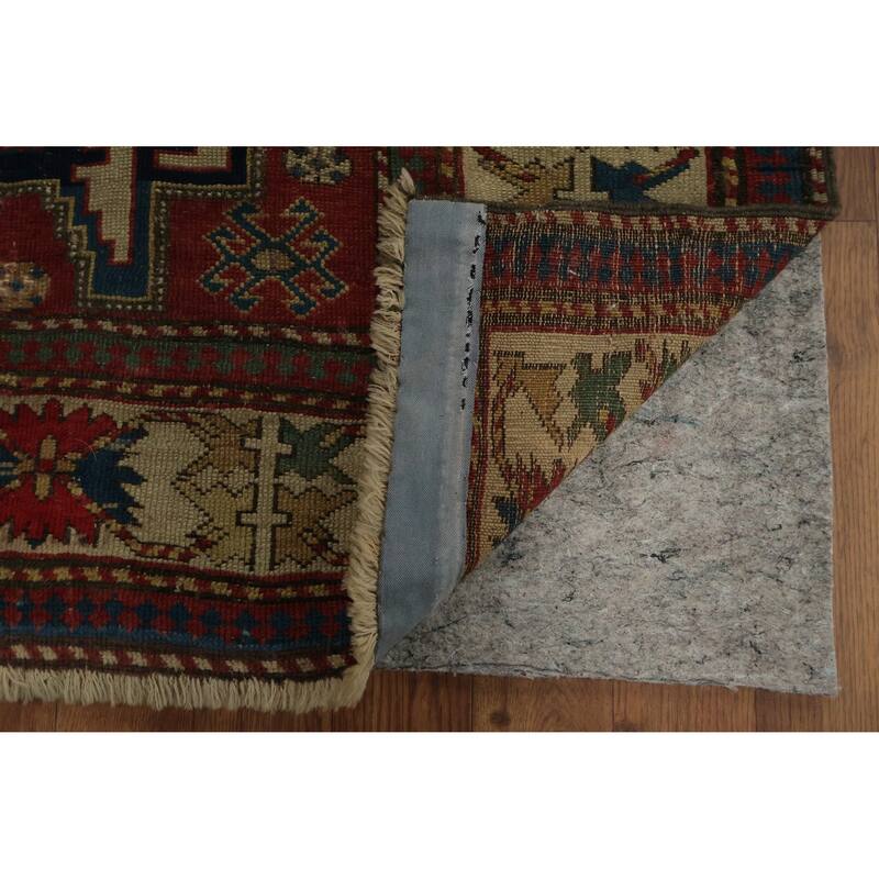 Hand Knotted Oriental 100% Wool Carpet Traditional Tribal Red Kazak Area Rug - 5' 6'' X 3' 3''