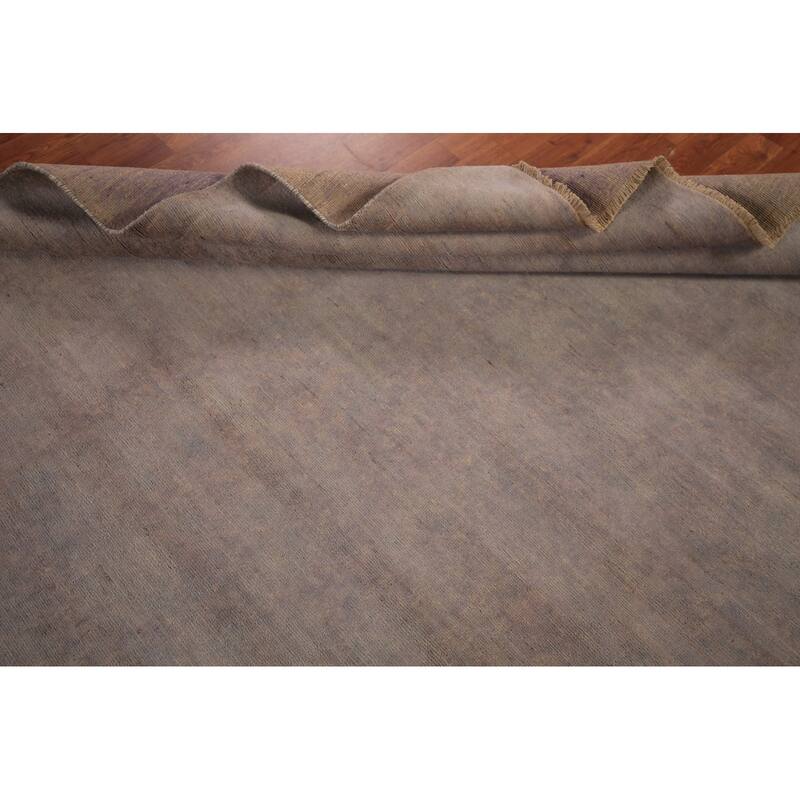 Gray & Beige Modern Gabbeh Oriental Area Rug Handmade Wool Carpet - 6'8" x 8'10"