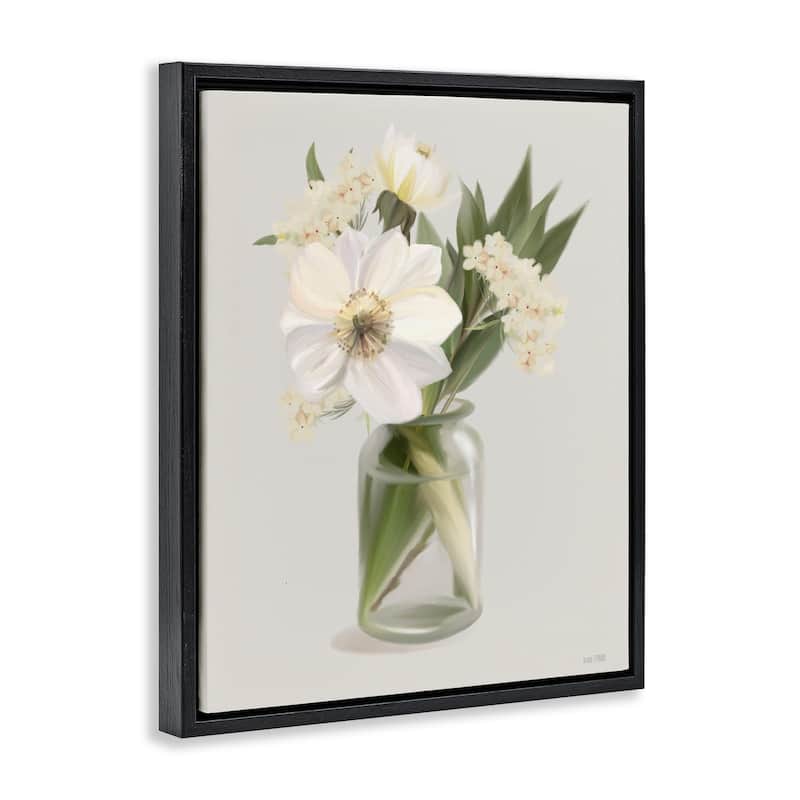 Stupell Spring Flower Bundle Vase Framed Floater Canvas Wall Art Design By House Fenway