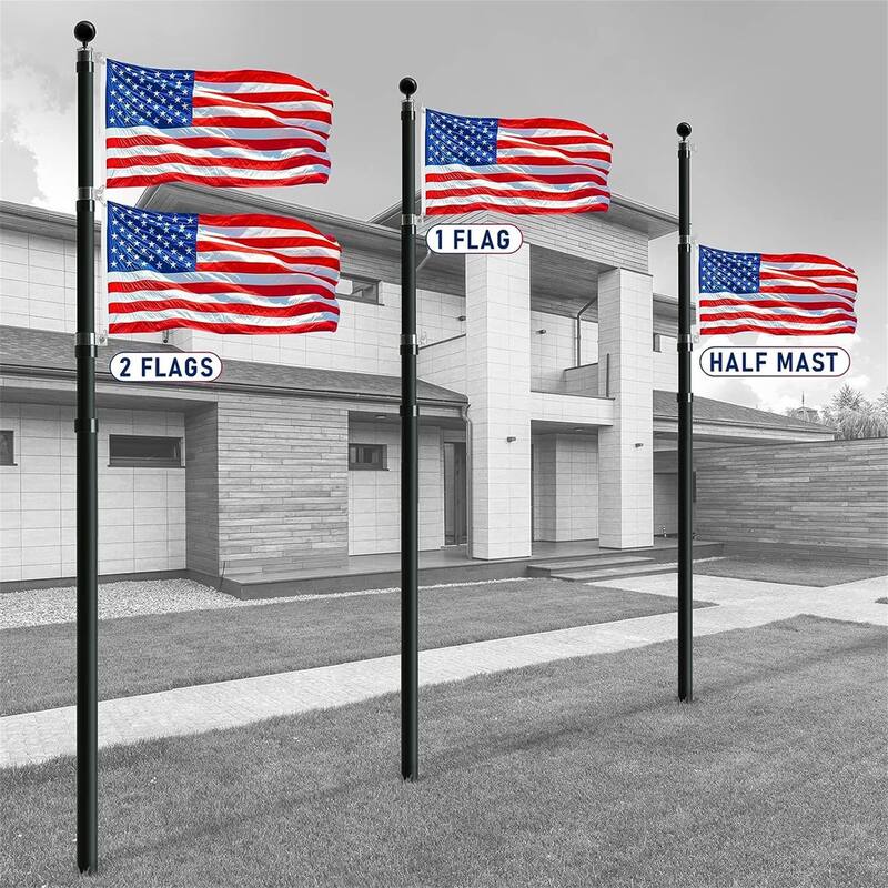 30ft Aluminum Telescopic Flag Pole Kit