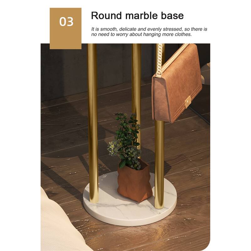 Marble Clothes Rack Mobile Clothes Storage Rack
