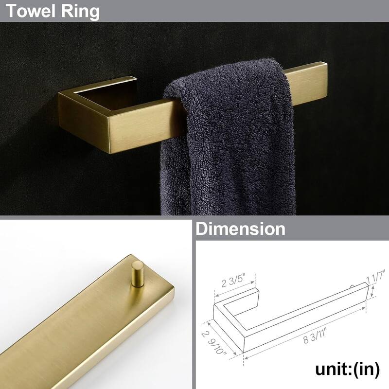 304 Stainless Steel Bathroom Hardware Set 4 Piece, Bath Towel Rack, Wall Mounted Towel Bar Rack Set.