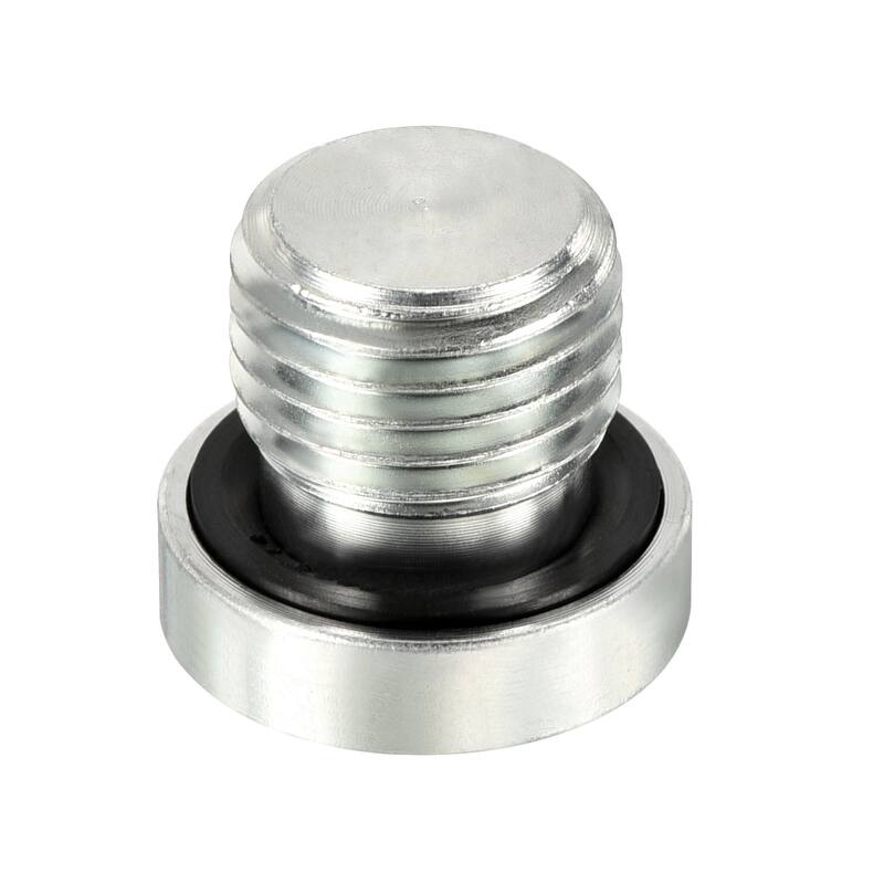 M14*1.5 Hex Head Pipe Fitting Plug, Male Thread 45# Steel Plug - Silver Tone