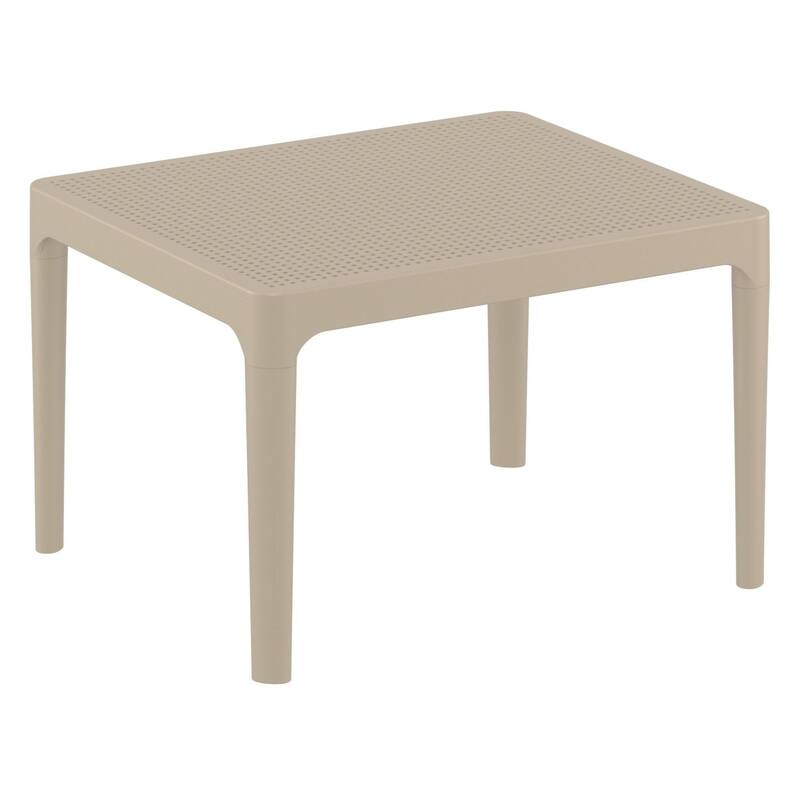 23.5" Taupe Brown Rectangular Outdoor Patio Side Table