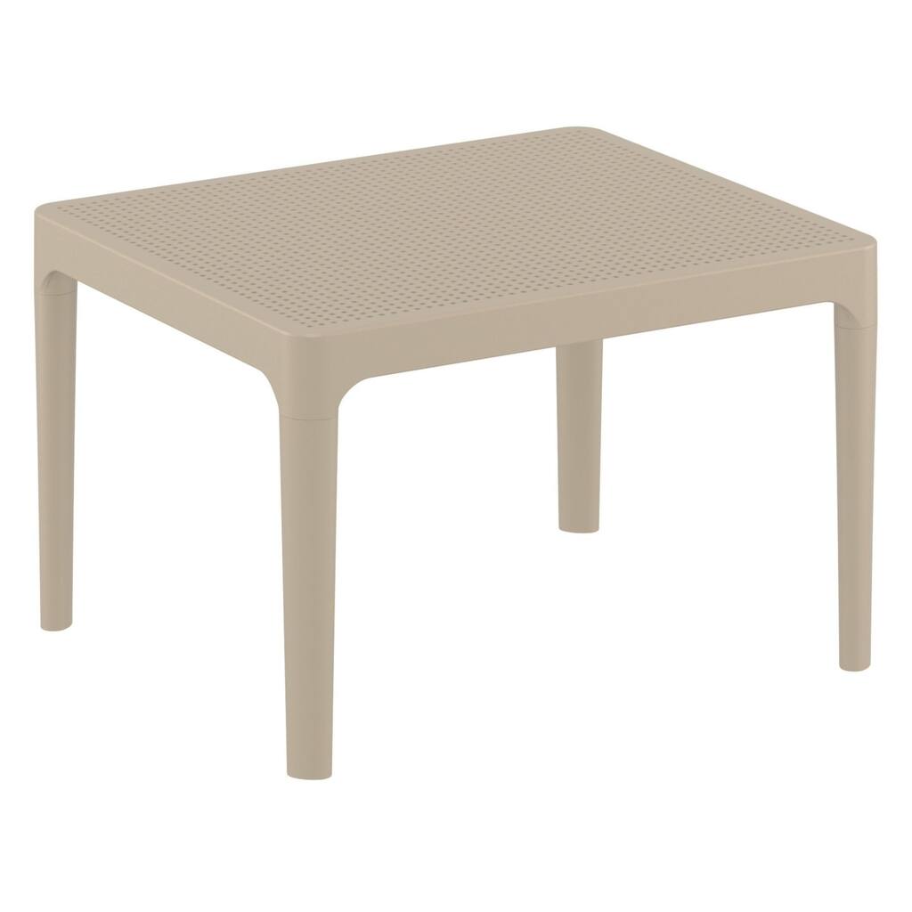 23.5" Taupe Brown Rectangular Outdoor Patio Side Table
