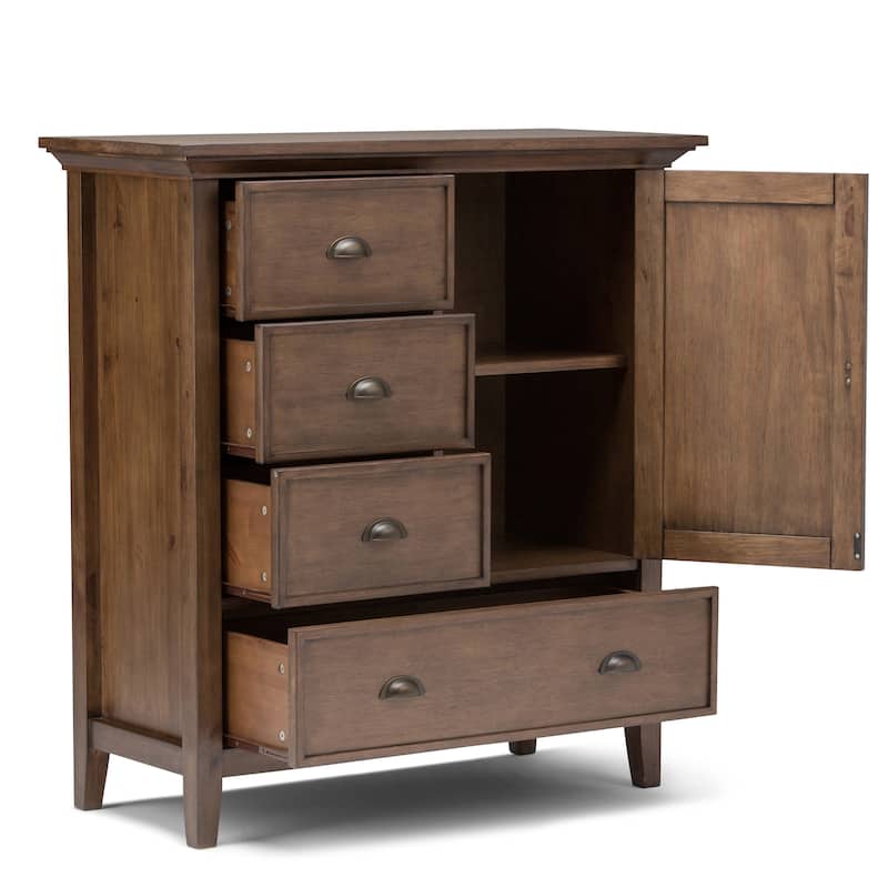 WYNDENHALL Mansfield SOLID WOOD 39 inch Wide Transitional Medium Storage Cabinet - 39"w x 17"d x 42" h