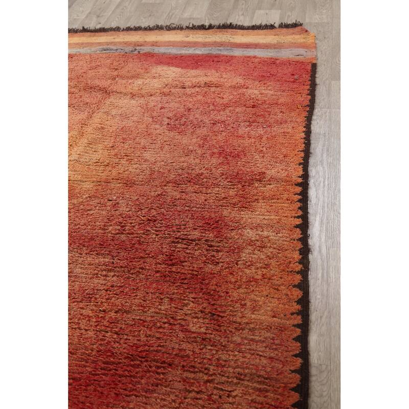 Antique Tribal Moroccan Oriental Area Rug Wool Handmade Carpet - 6'4" x 13'6"