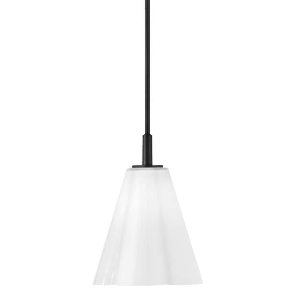 slide 2 of 5, Lark 83717 Honey 1 Light 11" Wide Pendant with Cased Opal Glass Shade Black