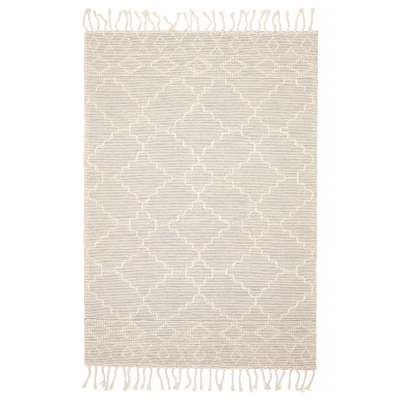 ECARPETGALLERY Braid weave Sienna Cream Wool Rug - 5'1 x 7'5 - Cream - 5'1 x 7'5