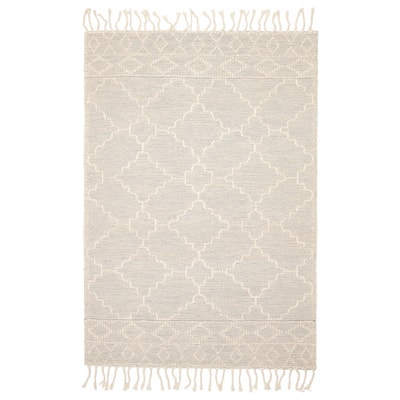 ECARPETGALLERY Braid weave Sienna Cream Wool Rug - 5'1 x 7'5