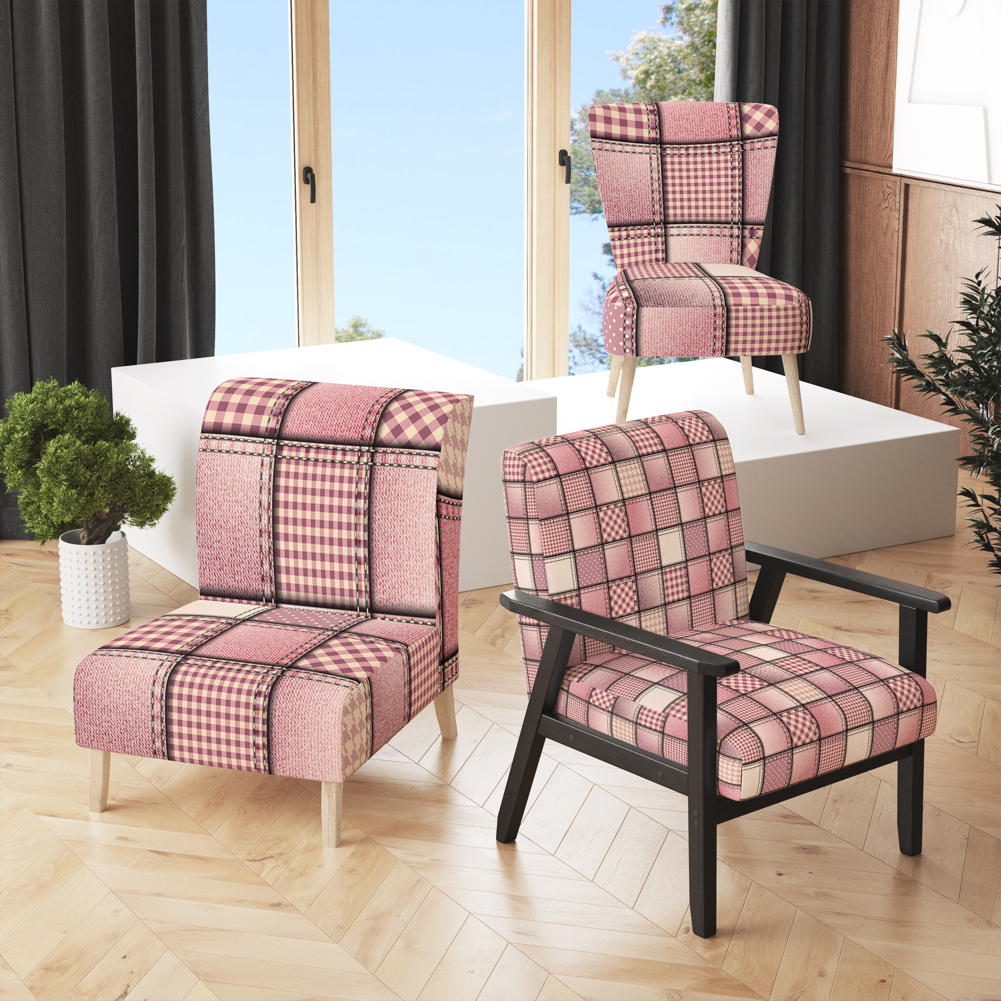 Pink patchwork chair clearance