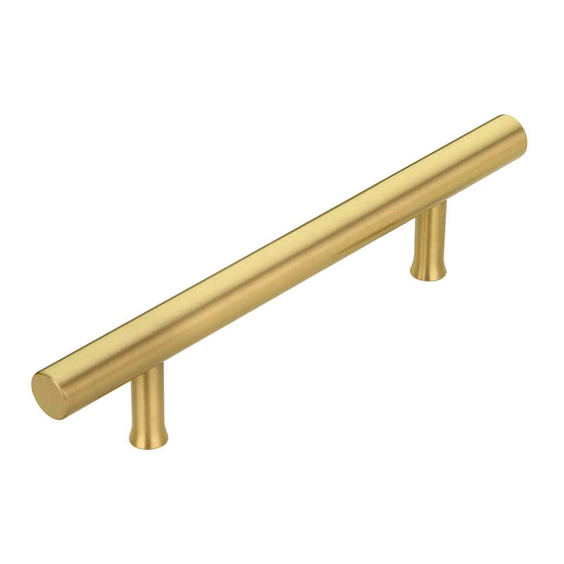 3-3/4 Inch Hole Center Copper Kitchen Cabinet Handles 100% Solid Brass Drawer Pulls (5-PACK) - Brushed Gold