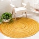 preview thumbnail 11 of 112, SAFAVIEH Handmade Braided Lilie Country Cotton Rug 7' Round - Gold - Round