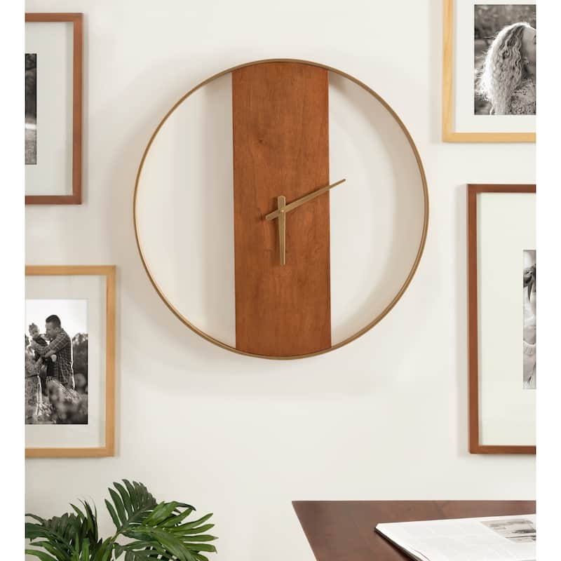 Kate and Laurel Ladd Round Numberless Wall Clock