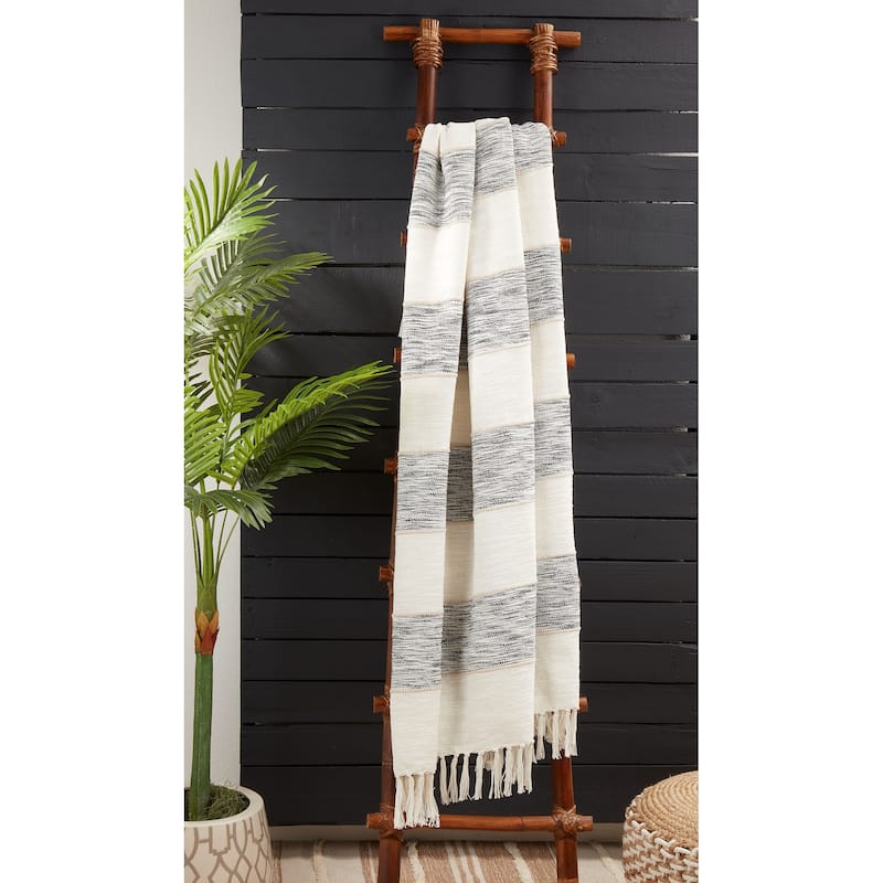 Stripe Design Cotton Throw Blanket - Bed Bath & Beyond - 36097647
