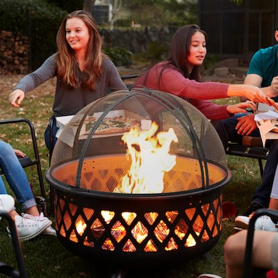 Moasis 36" Easy Access Fire Pit Spark Screen Lid Protector