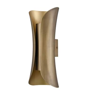 Massa Modern Wall Sconce 2-Light Natural Brass