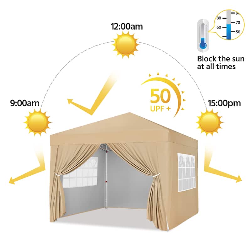 Yaheetech 10x10ft Pop Up Canopy with Sidewall Window for Marketing