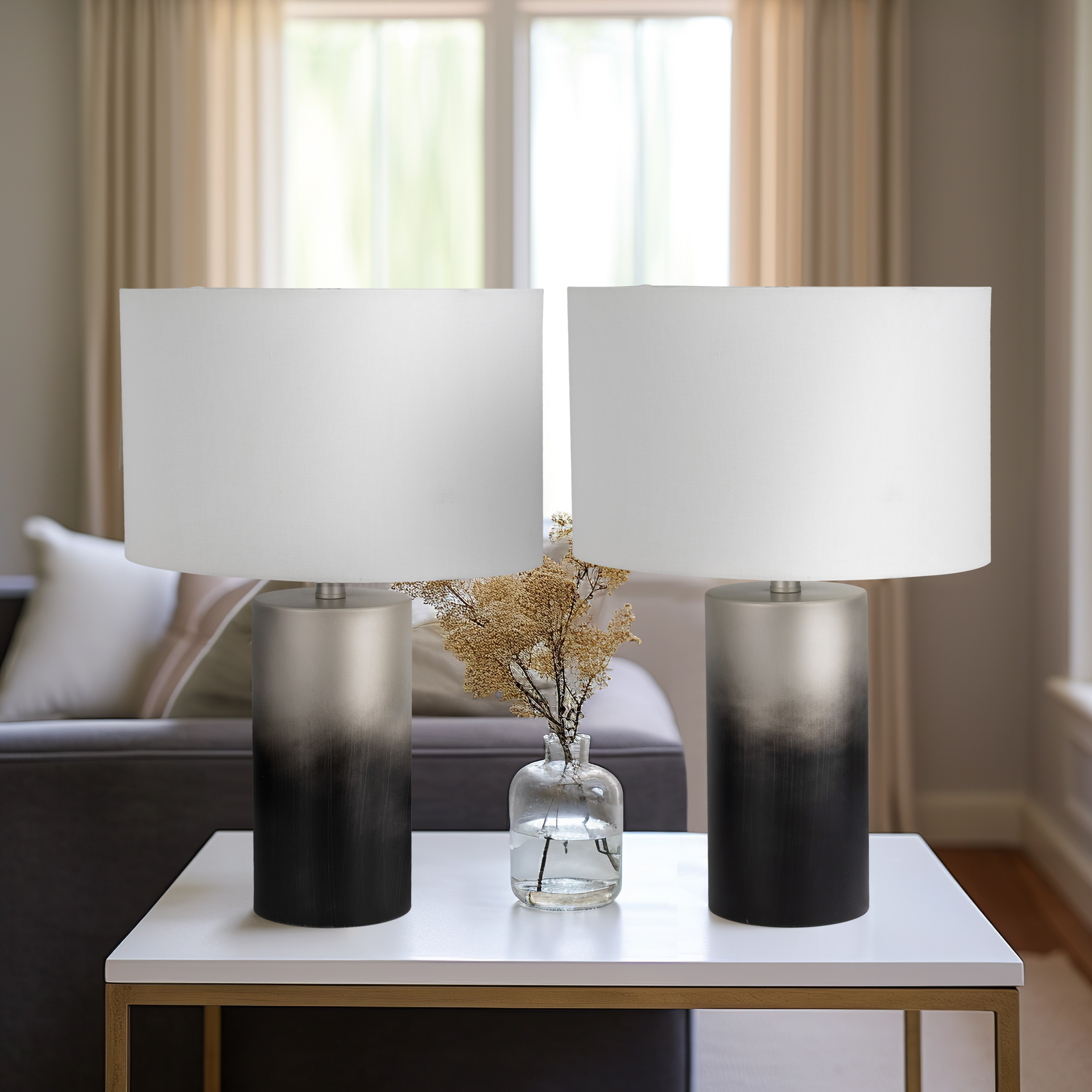 Grey ombre table lamp top