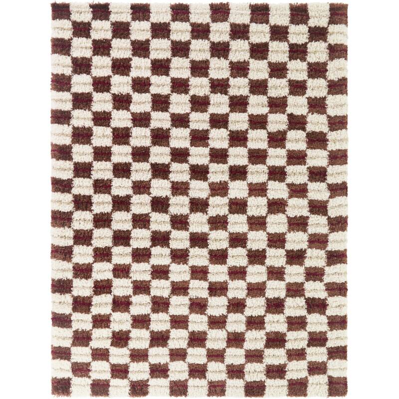 Bateman Modern Checkered Shag Area Rug