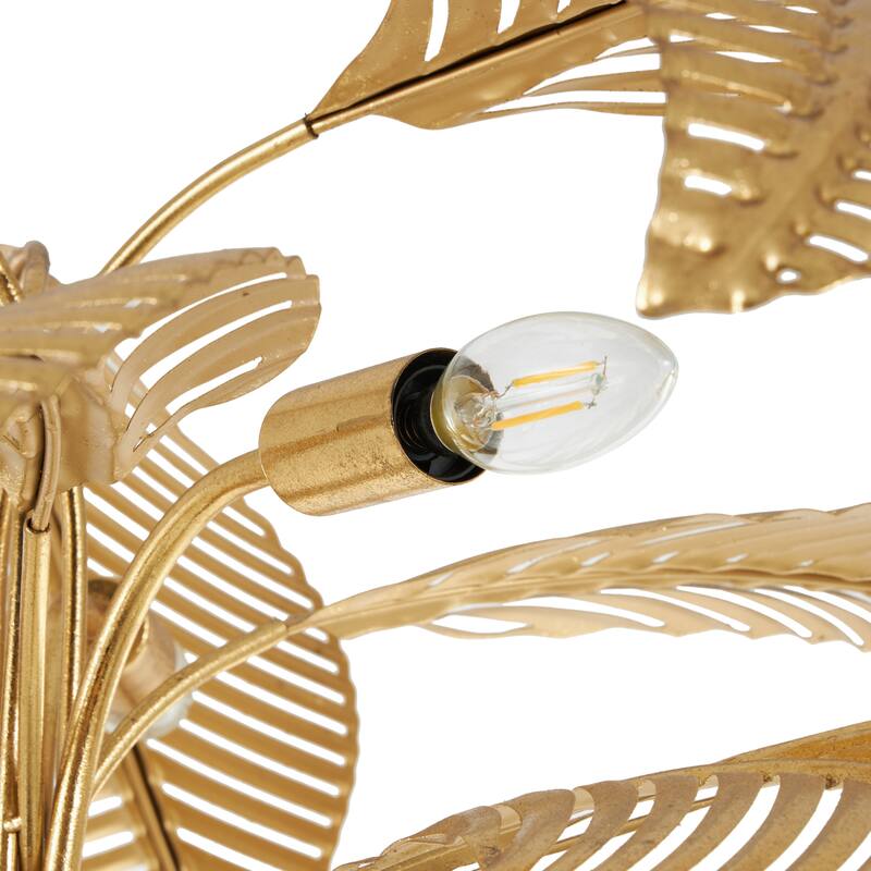 Metal Tree Table Lamp or Floor Lamp with Round Base - Gold - Roche River Decor