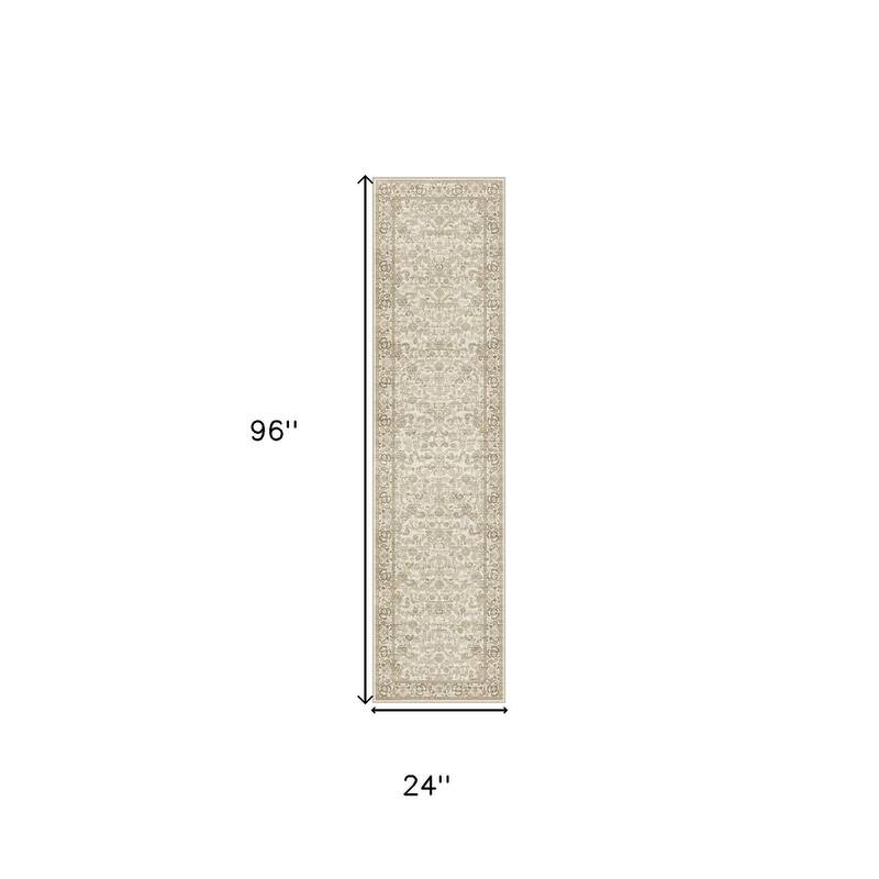 HomeRoots Floral Medallion Persian Runner Area Rug - 2' X 8'