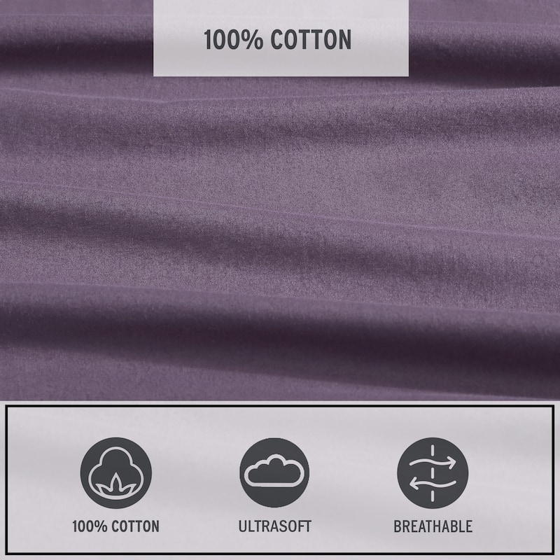 Eddie Bauer Brushed Percale Solid Cotton Sheet Set
