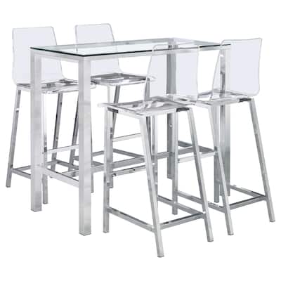 Tolbert 5-piece Bar Set with Acrylic Chairs