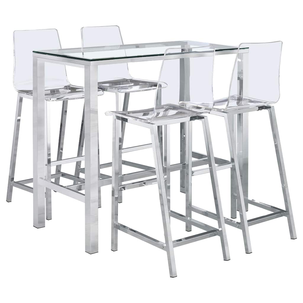 Tolbert 5-piece Bar Set with Acrylic Chairs
