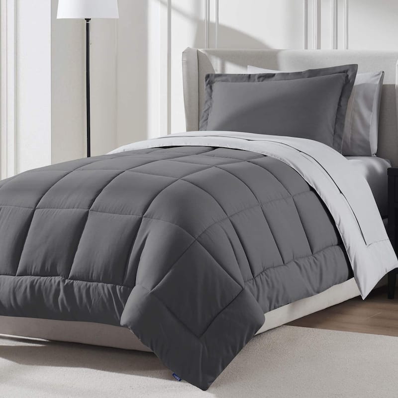 Emperyan Reversible Comforter Set Bed in a Bag with Down Alternative Pillow